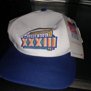 Superbowl XXXlll Hat With Tags From 1999.Vintage White Rare Will Make Good Gift.